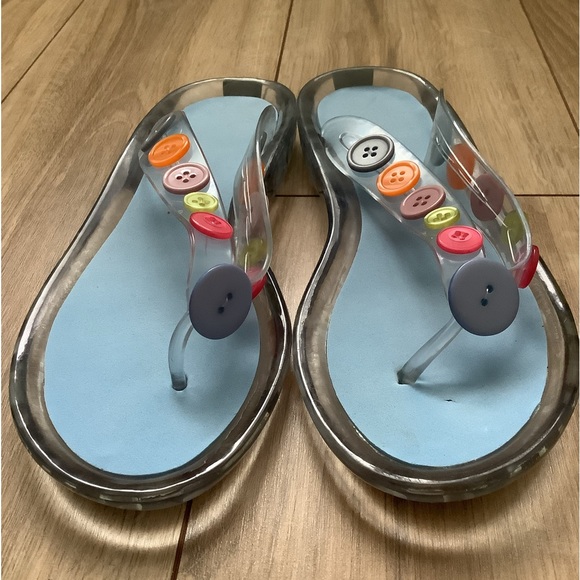 EUC vintage buttons jelly thongs sandals - Picture 6 of 10